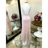 Vestido longo de festa M-5264 Rosa