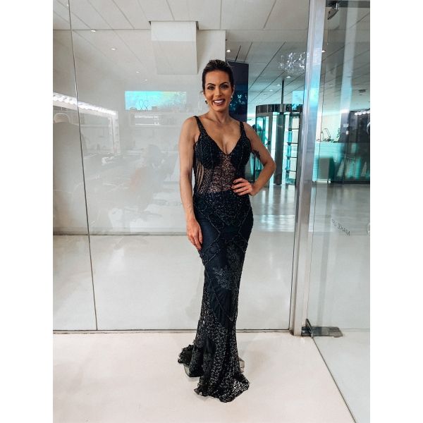 Vestido longo de festa M-0187 Preto