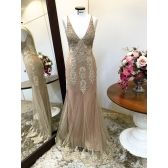 Vestido longo de festa M-5327 Dourado