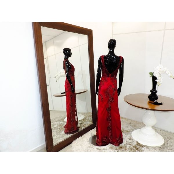 Vestido longo de festa M-5518 Marsala