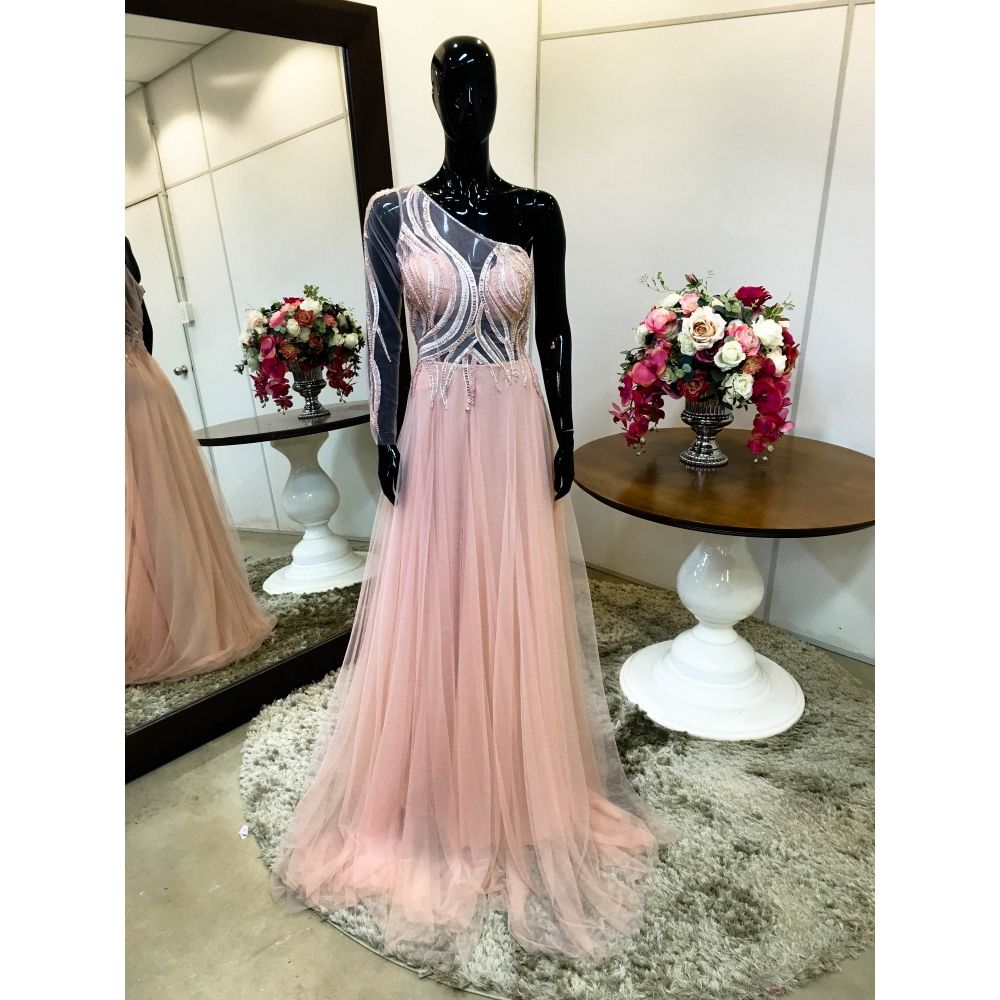 Vestido longo de festa M-5463 Rosé