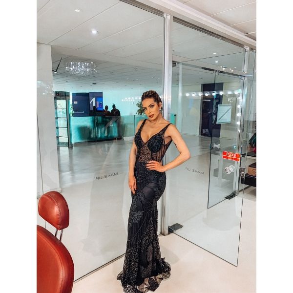 Vestido longo de festa M-0187 Preto