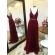Vestido longo de festa M-0682 Marsala