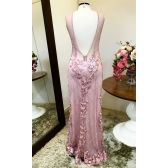 Vestido longo de festa M-5389C Rosa