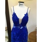 Vestido longo de festa M-0682 Azul Royal