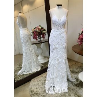 Vestido longo branco M-0035
