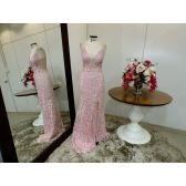 Vestido longo de festa M-5388 Rosa