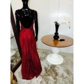 Vestido longo de festa M-6044 Marsala