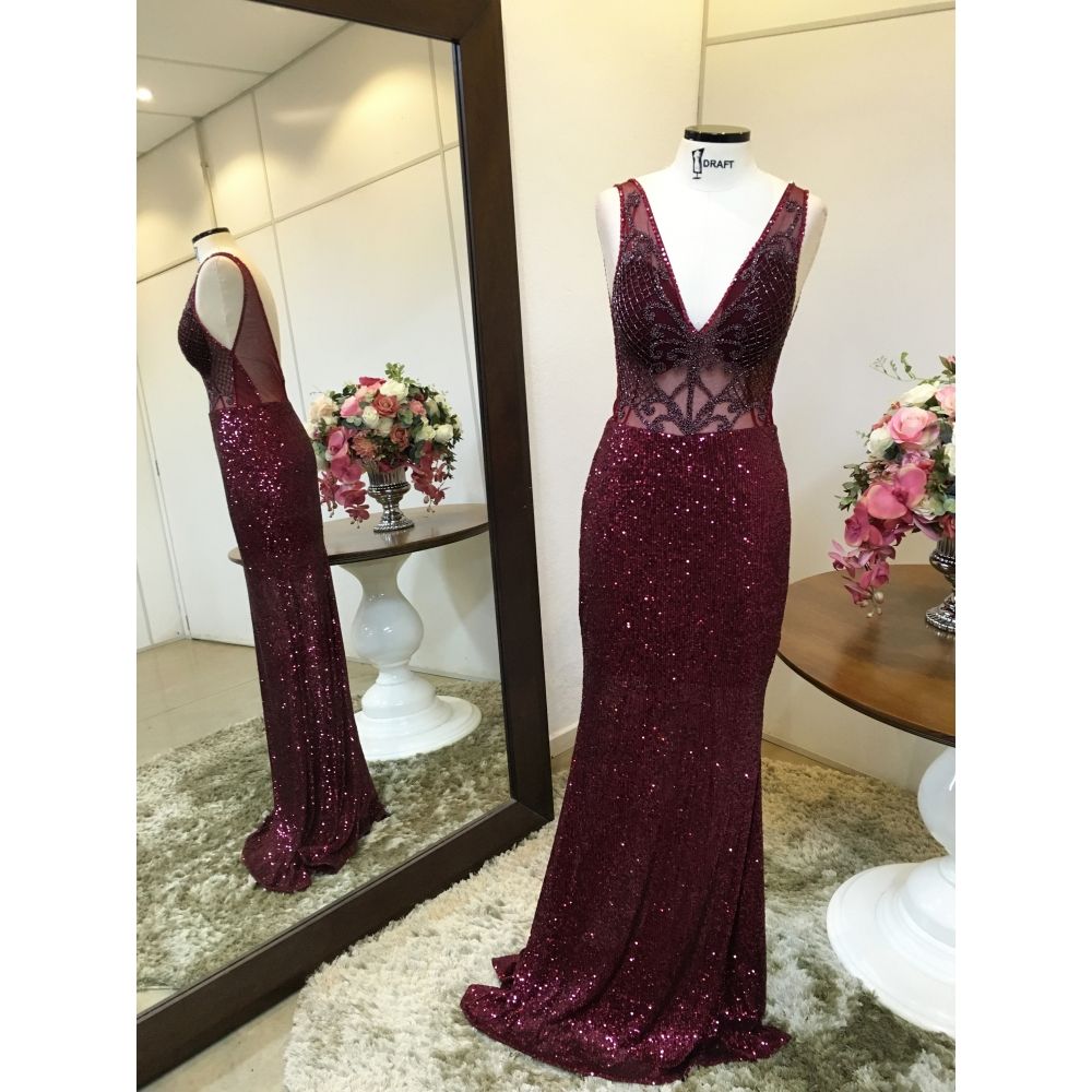 Vestido longo de festa M-0040B