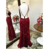 Vestido longo de festa M-5008 Marsala