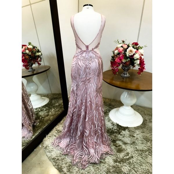 Vestido longo de festa M-5397B Rosé