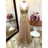Vestido longo de festa M-5438 Dourado