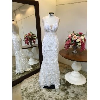 Vestido longo branco M-5293