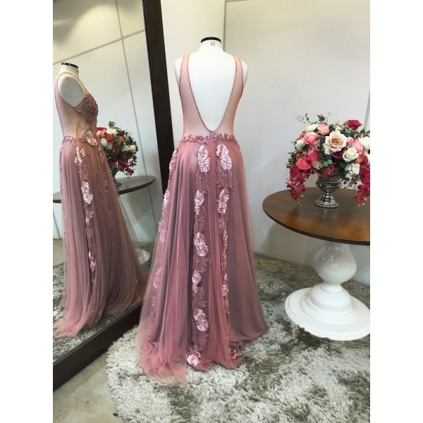 Vestido longo de festa M-0129