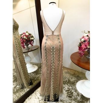 Vestido longo de festa M-5503 Dourado