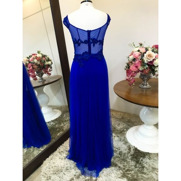 Vestido longo de festa M-5299 Azul Royal