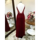 Vestido longo de festa M-5064 Marsala