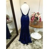 Vestido longo de festa M-5319 Azul Marinho