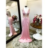 Vestido longo de festa M-6003 Rosé