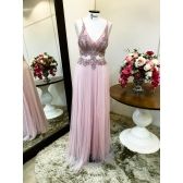 Vestido longo de festa M-5055 Rosa