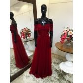Vestido longo de festa M-5413 Marsala