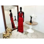 Vestido longo de festa M-6042 Marsala