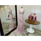 Vestido longo de festa M-5554 Rosa
