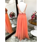 Vestido longo de festa M-5382 Coral