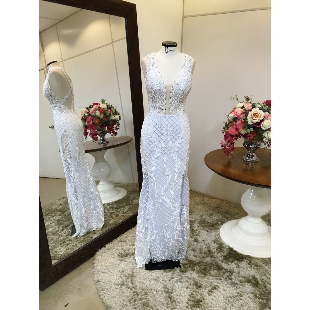 Vestido longo branco M-6064