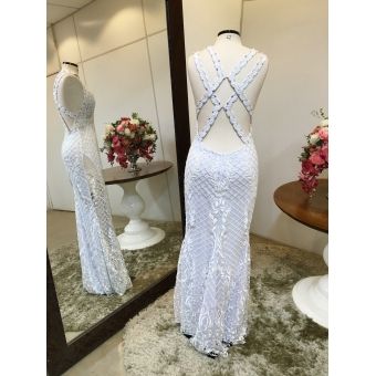 Vestido longo branco M-6064