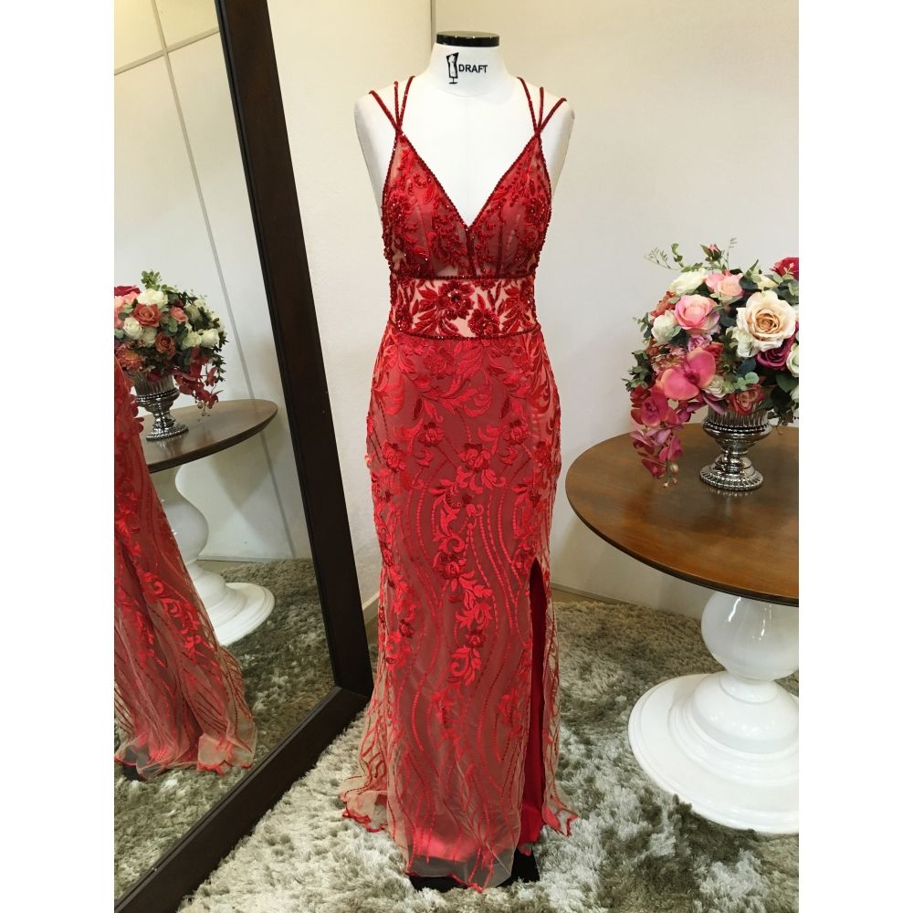 Vestido longo de festa M-0592