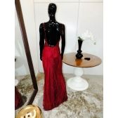 Vestido longo de festa M-6043 Marsala