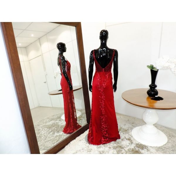 Vestido longo de festa M-5456 Vermelho