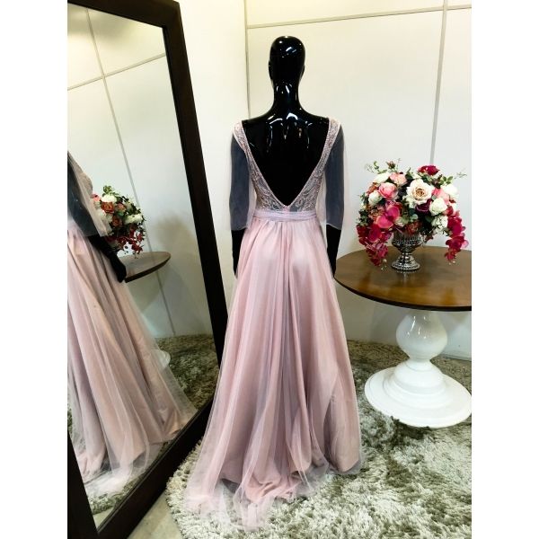 Vestido longo de festa M-6074 Rosé