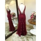 Vestido longo de festa M-6059 Marsala