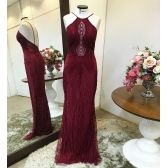 Vestido longo de festa M-5240 Marsala