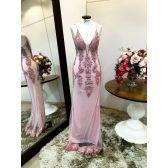 Vestido longo de festa M-5544 Rosé