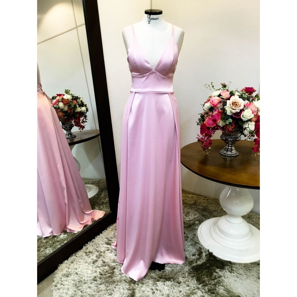 Vestido longo de festa M-6016 Rosé