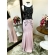 Vestido longo de festa M-6095 Rosa + Preto