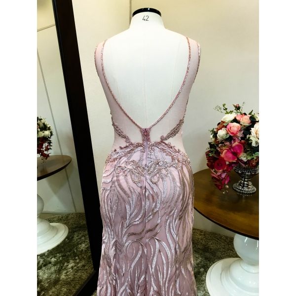Vestido longo de festa M-5397B Rosé