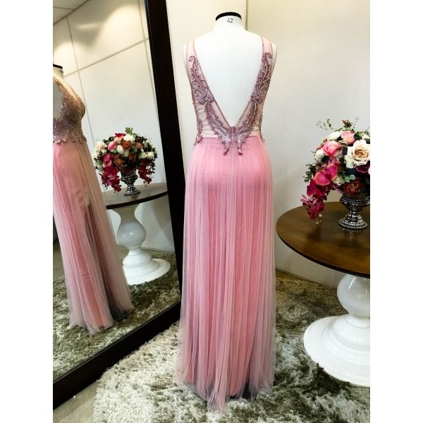 Vestido longo de festa M-5396 Rosé