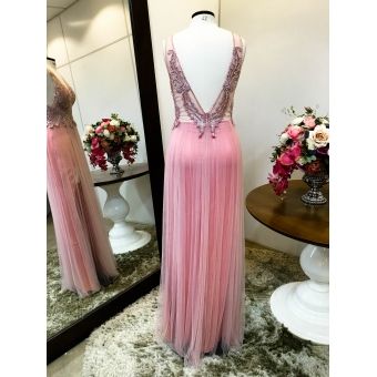 Vestido longo de festa M-5396 Rosé