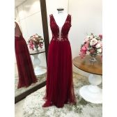 Vestido longo de festa M-5195 Marsala