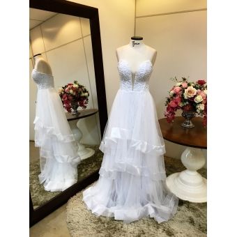Vestido longo branco M-5552