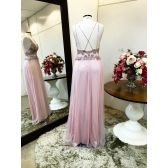Vestido longo de festa M-5055 Rosa