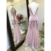 Vestido longo de festa M-5549 Rosé
