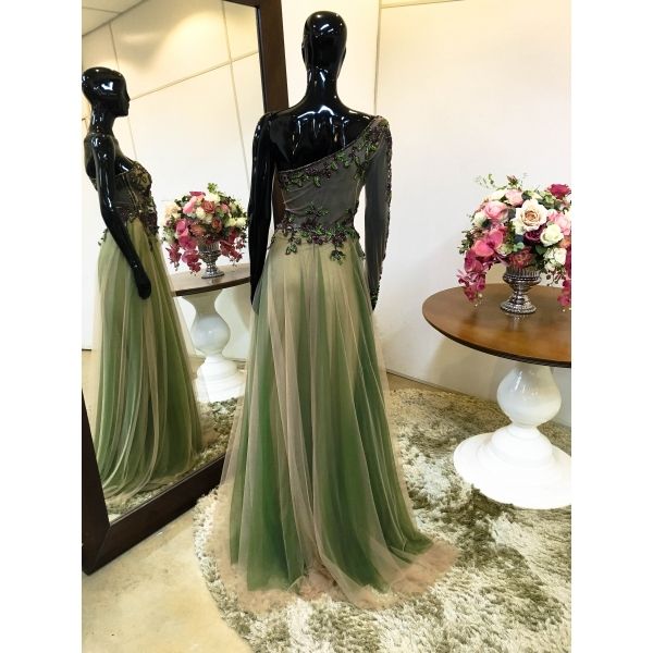 Vestido longo de festa M-5558 Verde