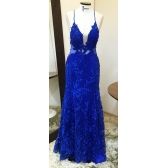 Vestido longo de festa M-0682 Azul Royal
