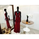 Vestido longo de festa M-6044 Marsala