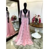 Vestido longo de festa M-6002 Rosé